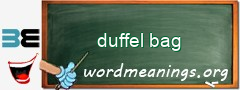 WordMeaning blackboard for duffel bag